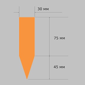 бирка-колышек оранжевая 30x120 мм