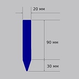 бирка-колышек голубая 20x120 мм