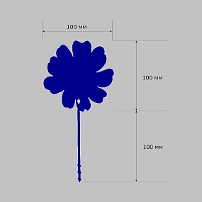 бирка цветок голубая 100x200 мм