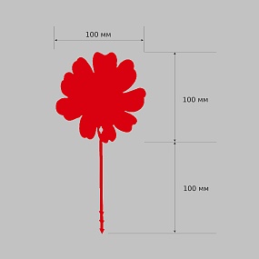 бирка цветок красная 100x200 мм