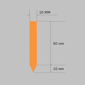 бирка-колышек оранжевая 10x70 мм
