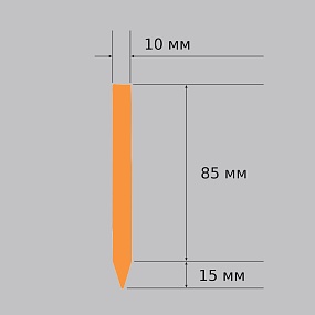 бирка-колышек оранжевая 10x100 мм